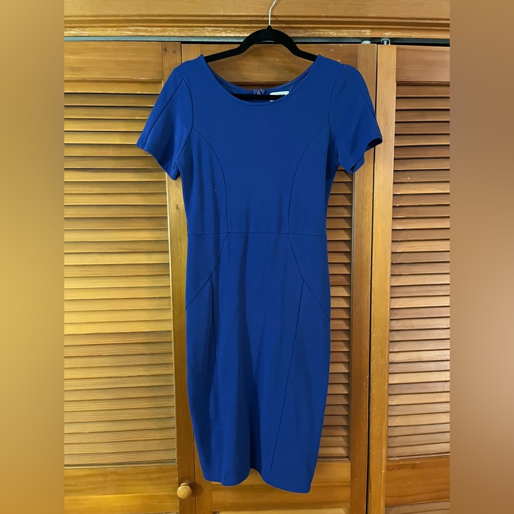 Blue Wiggle Sheath Dress - Unique Vintage - Size M